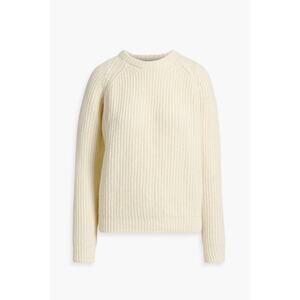 & Daughter Women's Jumper S Cream 100% Wool Crew Neck Pullover